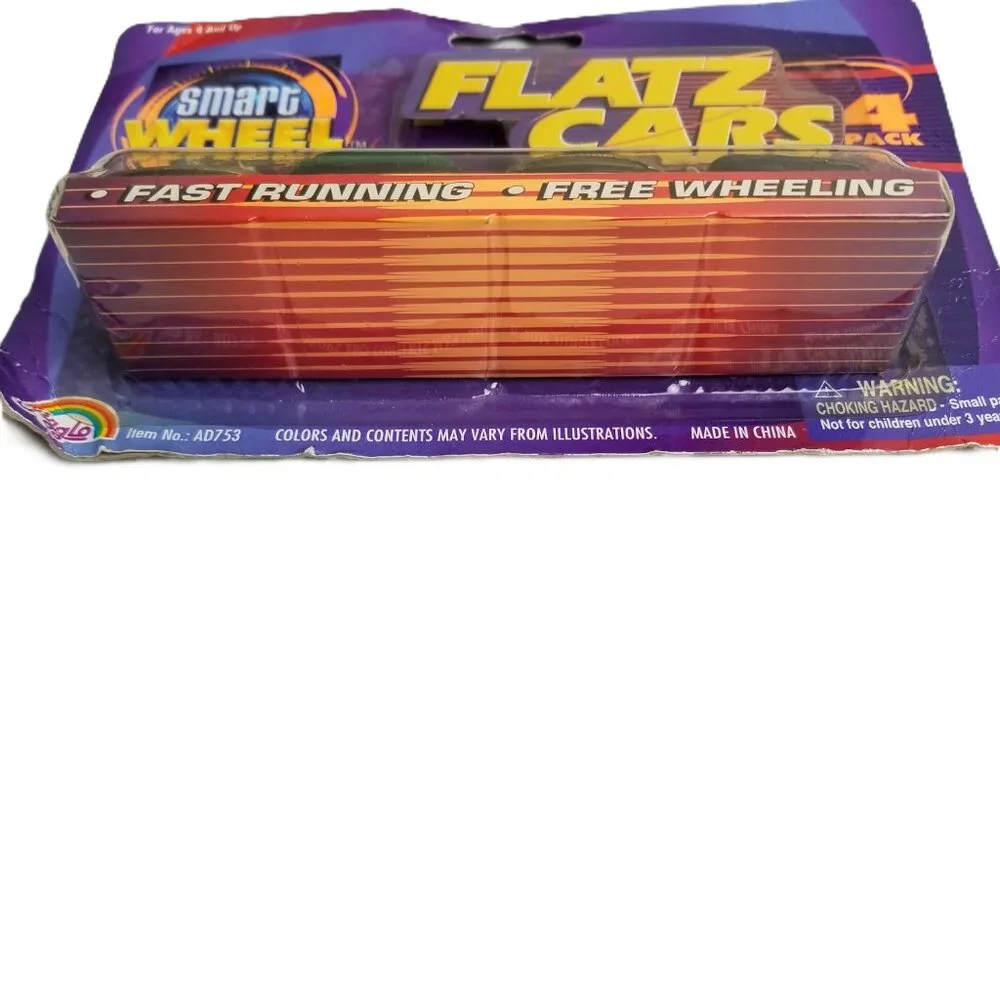 Smart Wheel Flatz Cars 4 Pack 2003 Die Cast Racing Toy Cars